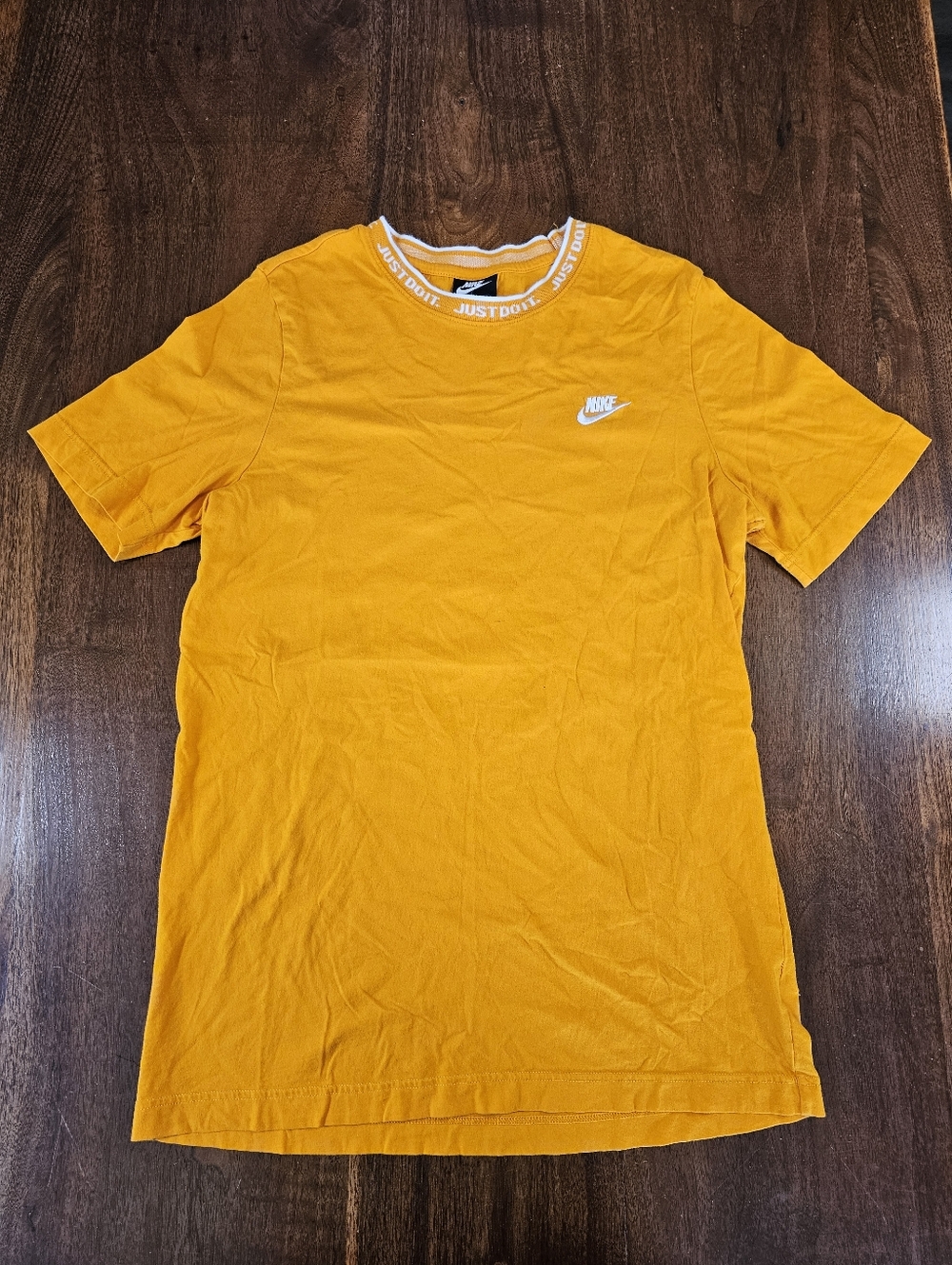 Nike Women's Short Sleeve Top Just Do It In Yellow Size Large